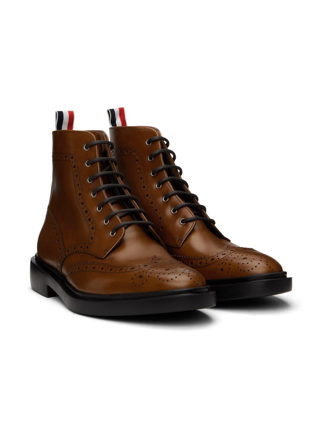 Brown Classic Wingtip Brogue Boots - 4