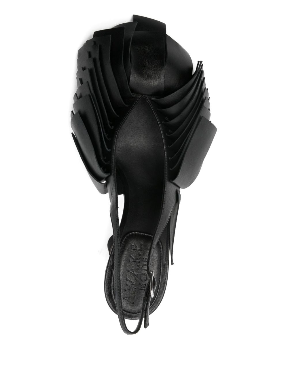 80mm draped slingback pumps - 4