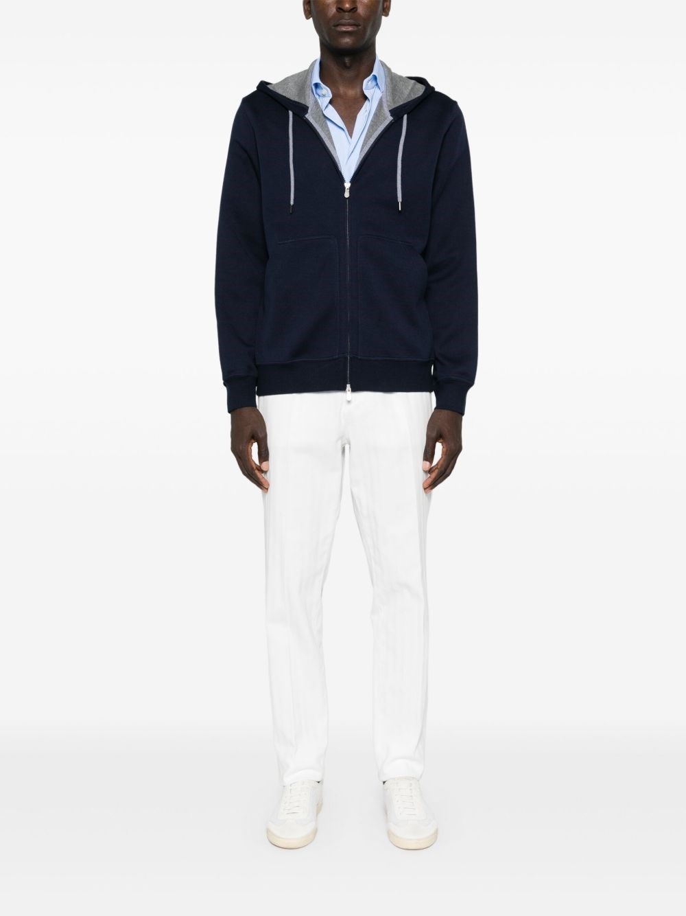 Cotton blend zipped hoodie - 5