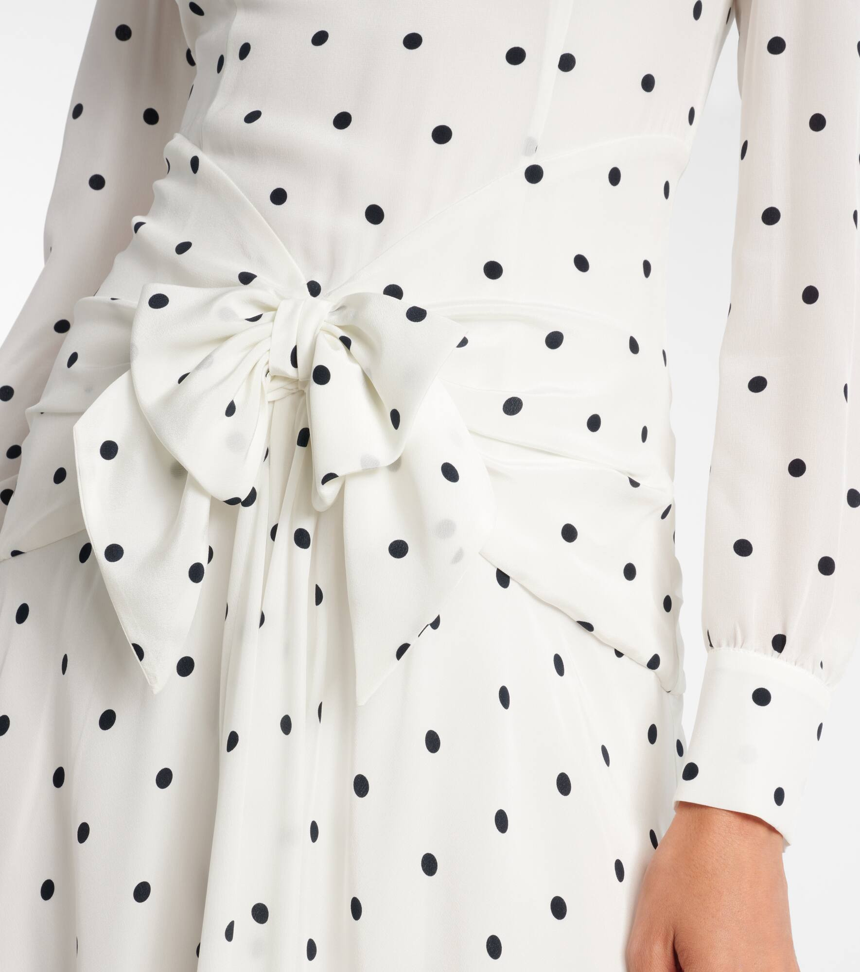Polka-dot silk midi dress - 5