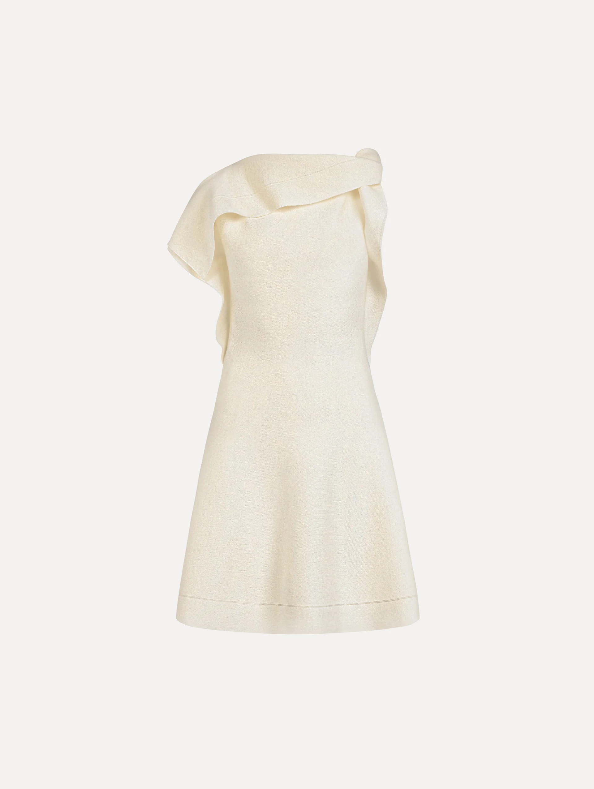 DRAPE-DETAILED KNIT DRESS - 1