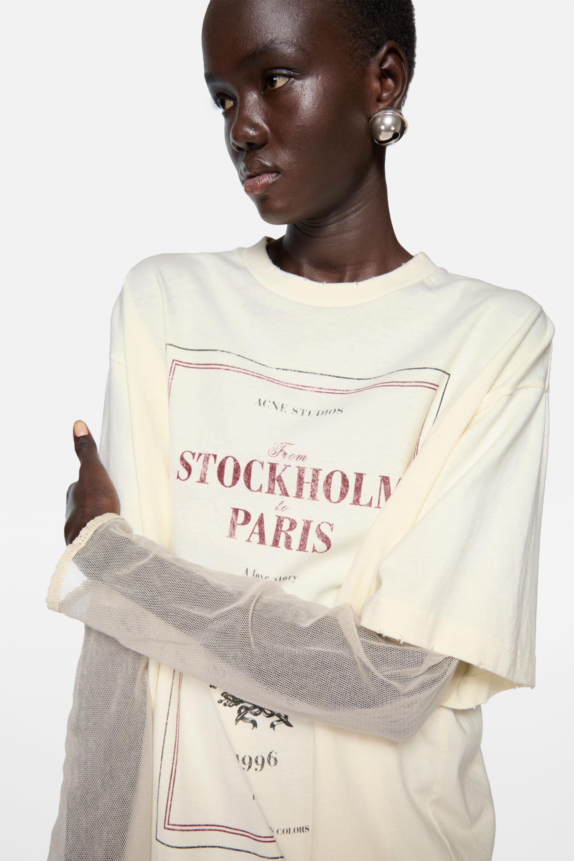 Layered print t-shirt - Off white - 4