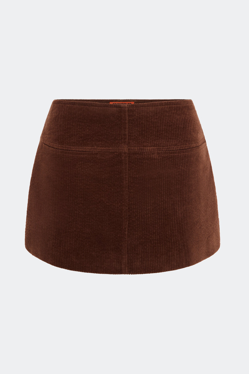 Twiggy Corduroy Mini Skirt In Choco Brown 1