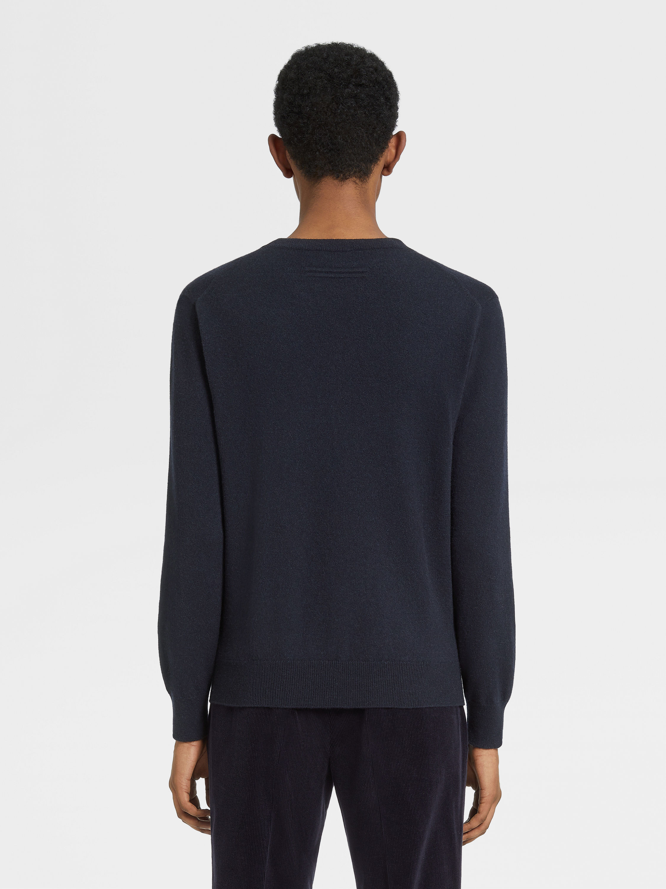 NAVY BLUE OASI CASHMERE CREWNECK - 3
