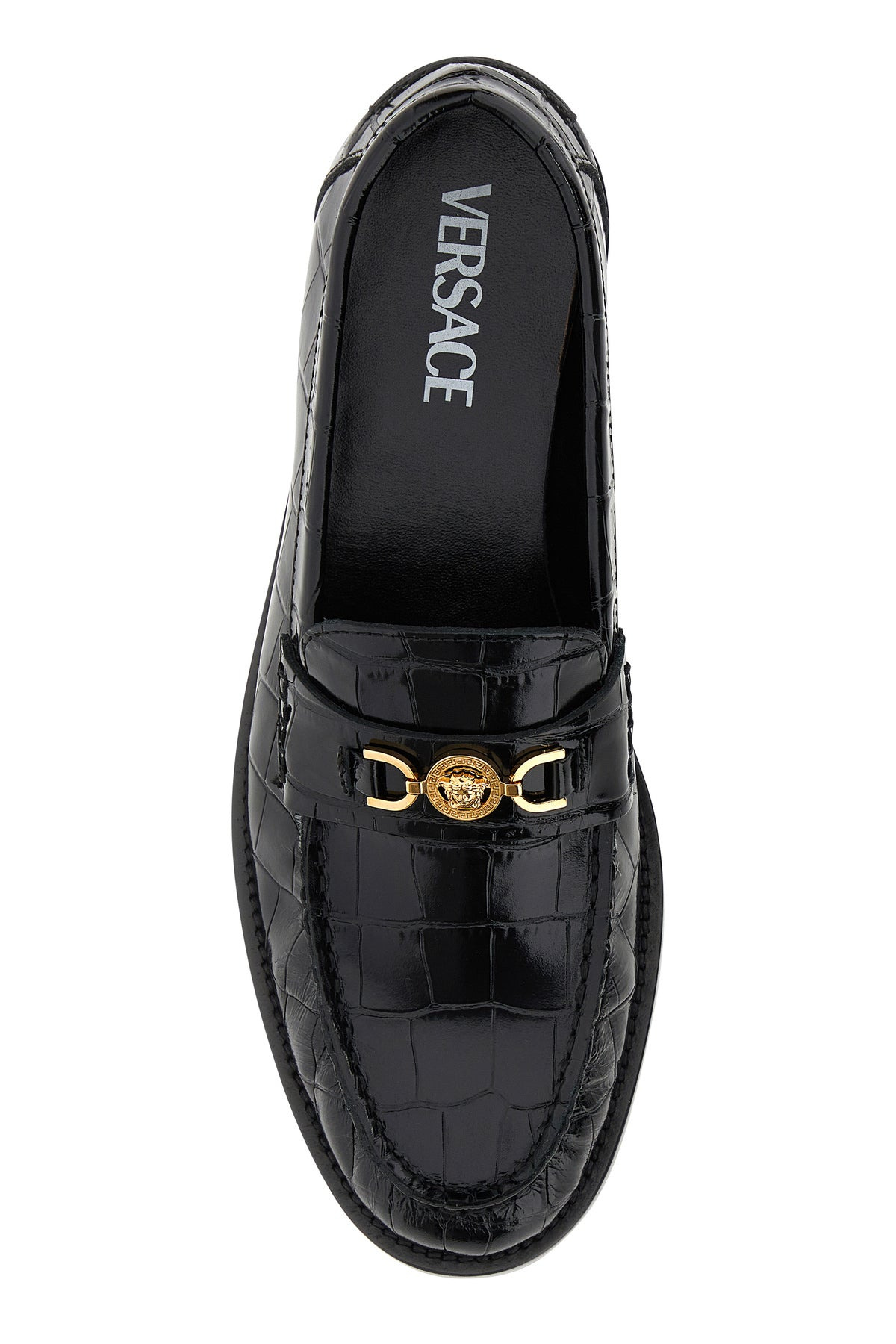 Black leather Medusa '95 loafers - 4