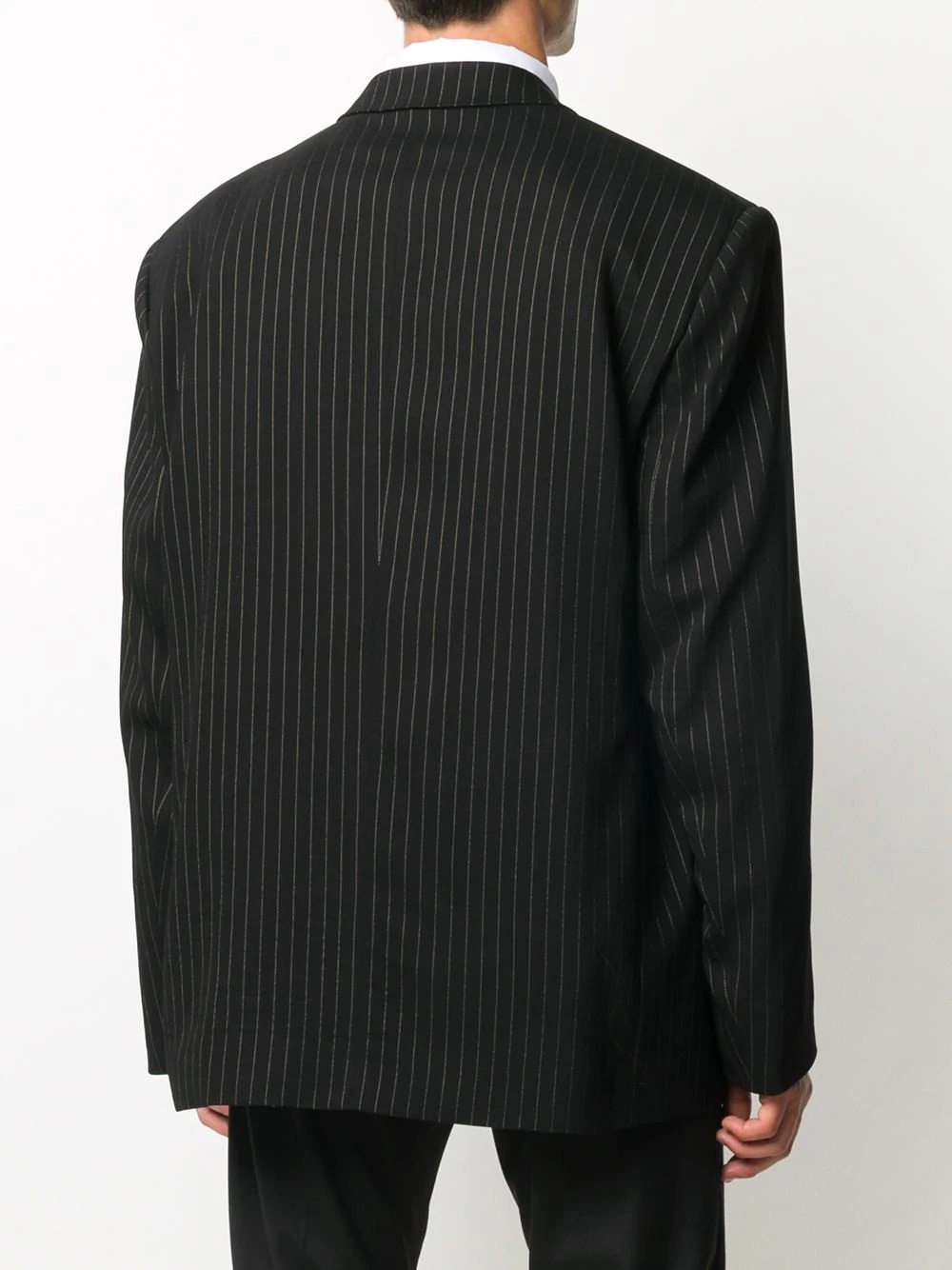 pinstripe single-breasted blazer - 4