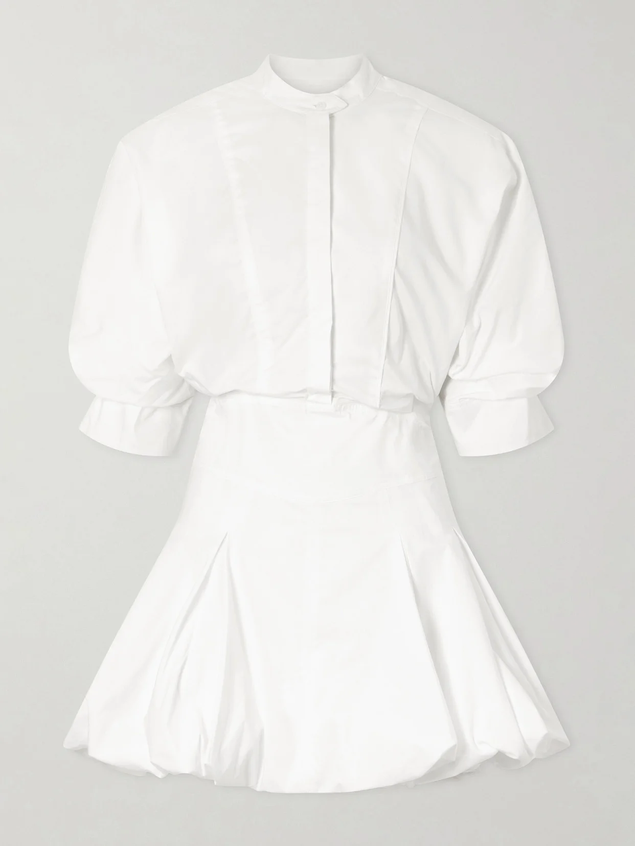 Effie Bubble Pleated Cotton-blend Poplin Mini Dress - 1