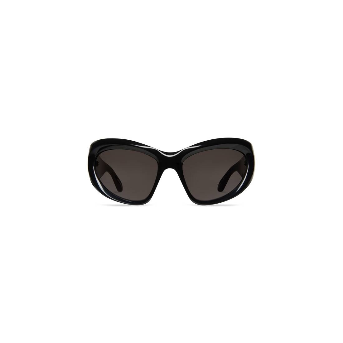 Wrap D-frame Sunglasses in Black - 1