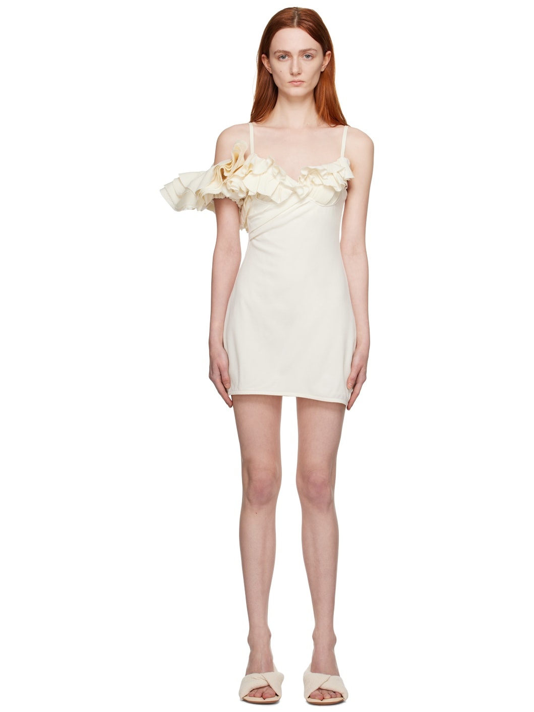 White Le Raphia 'La Robe Duna' Minidress - 1