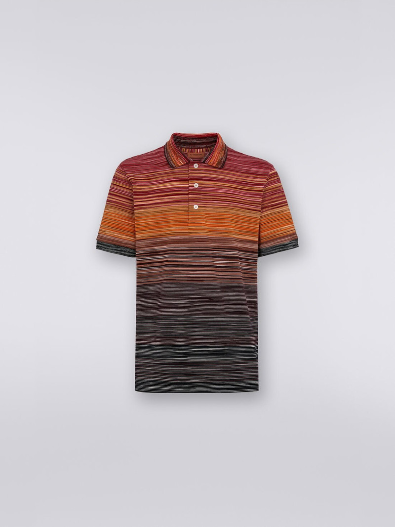 Short-sleeved polo shirt in slub cotton piqué 1