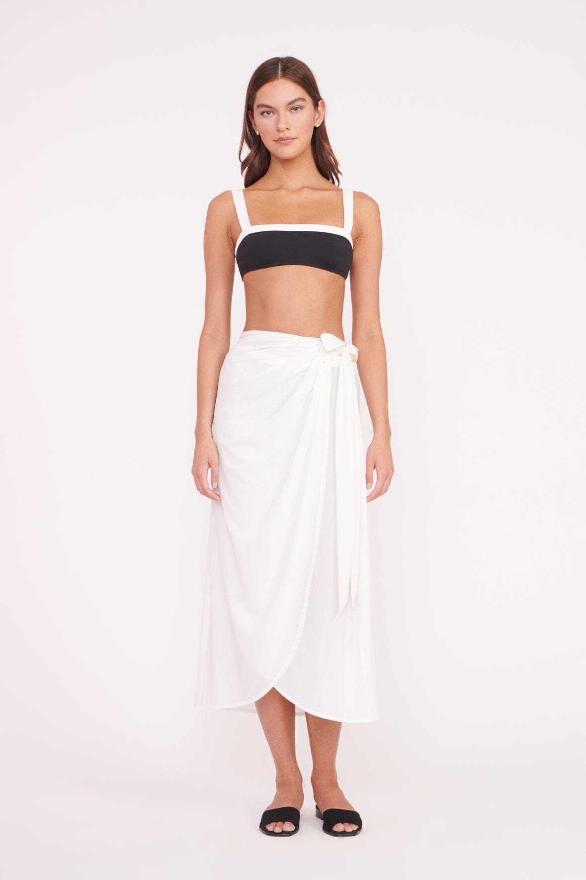 STAUD ANGELICA WRAP SKIRT WHITE - 2