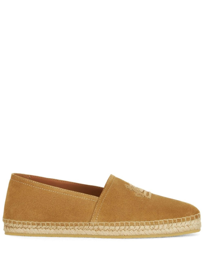 logo-embroidered suede espadrilles 1