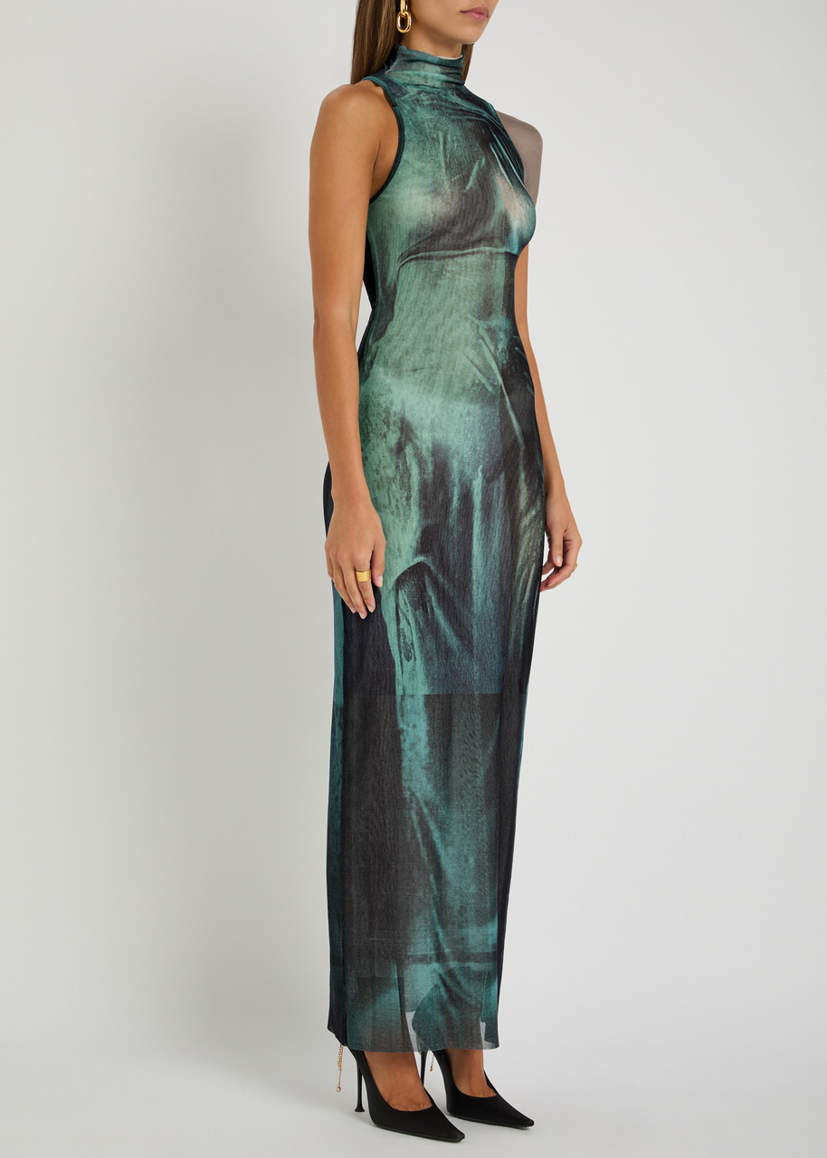 Jean Paul Gaultier Printed Mesh Maxi Dress - 2