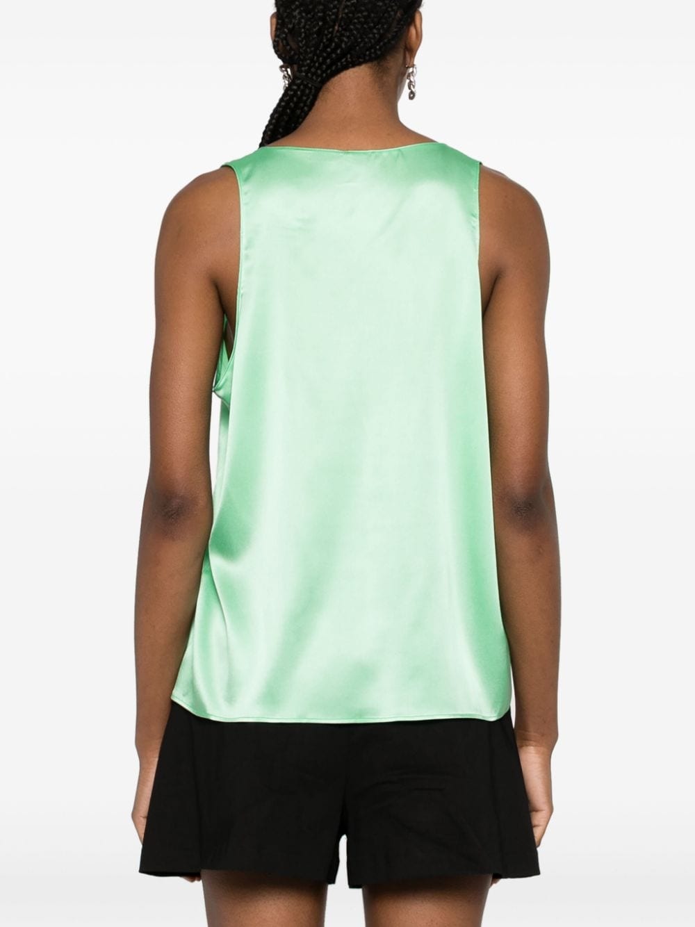 sleeveless stretch-silk top - 4