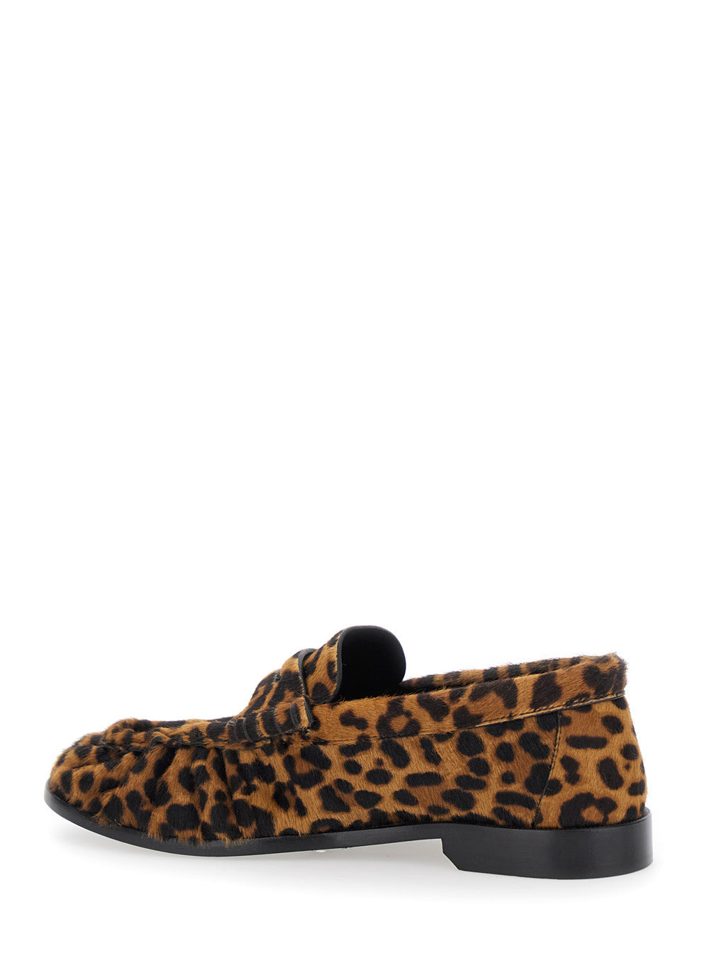 Saint Laurent Women Brown Loafers With Cassandre Logo And Leopard Motif In Fabric Woman - 3
