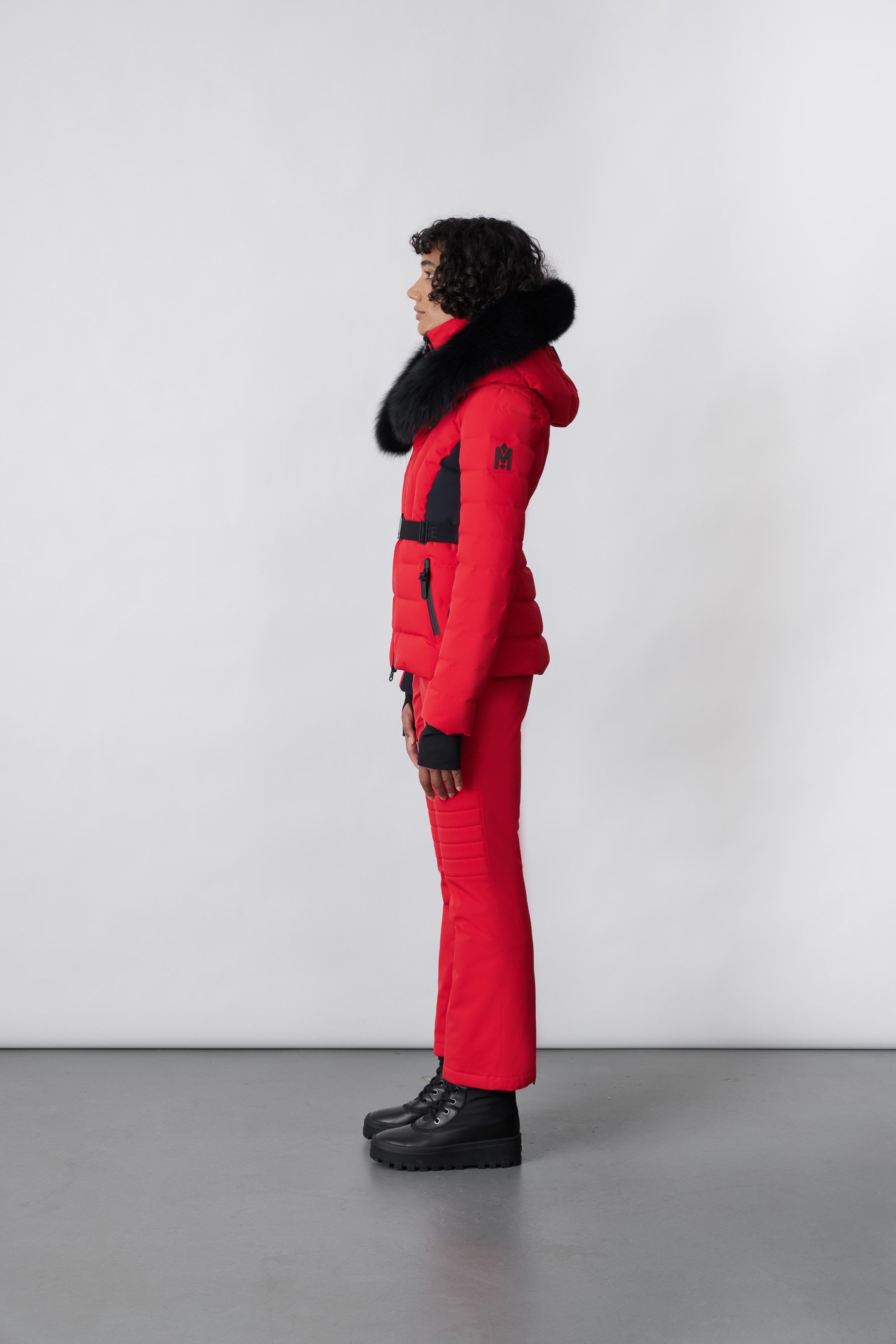 ELITA Down ski jacket with removable blue fox fur trim - 3