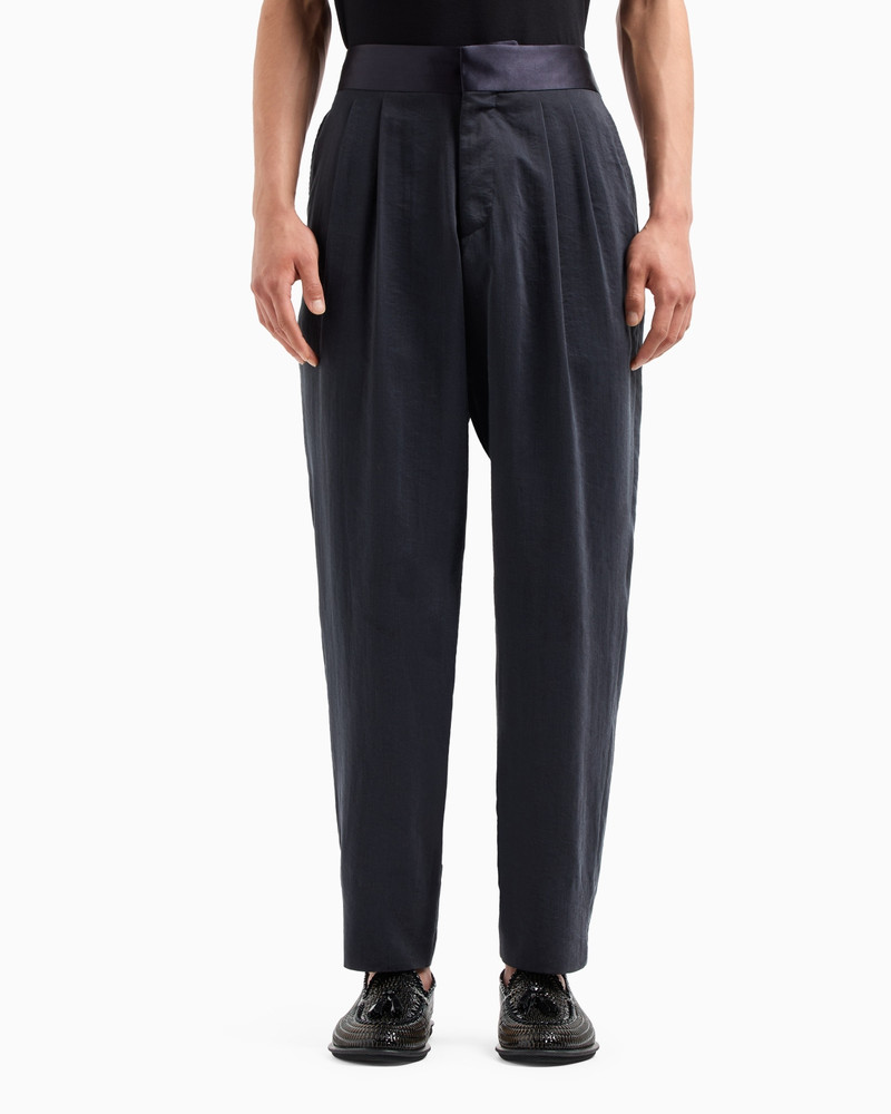 GIORGIO ARMANI WASHED, SILK-BLEND, TWO-PLEAT TROUSERS outlook