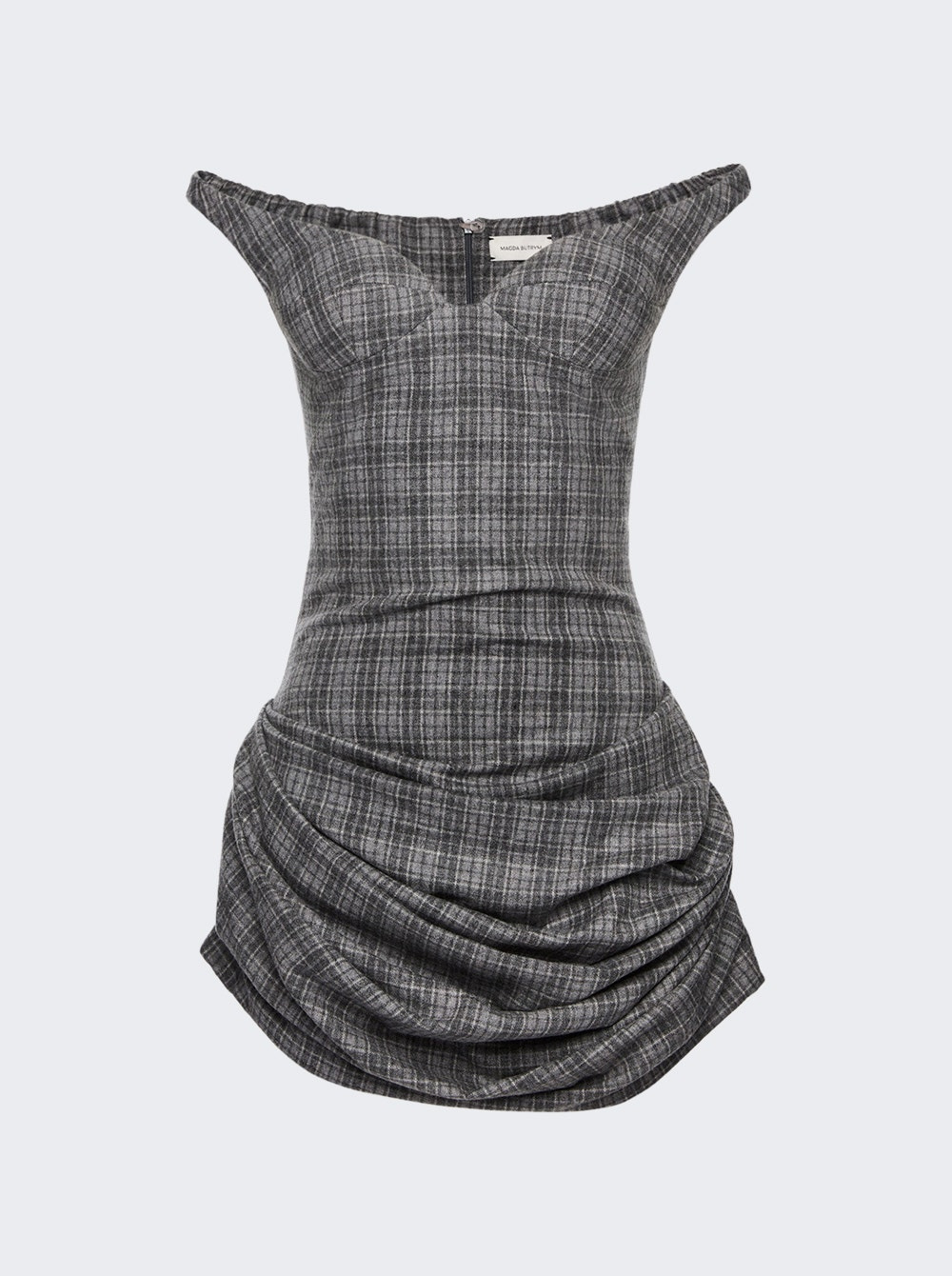 Off Shoulder Bustier Dress Grey - 1