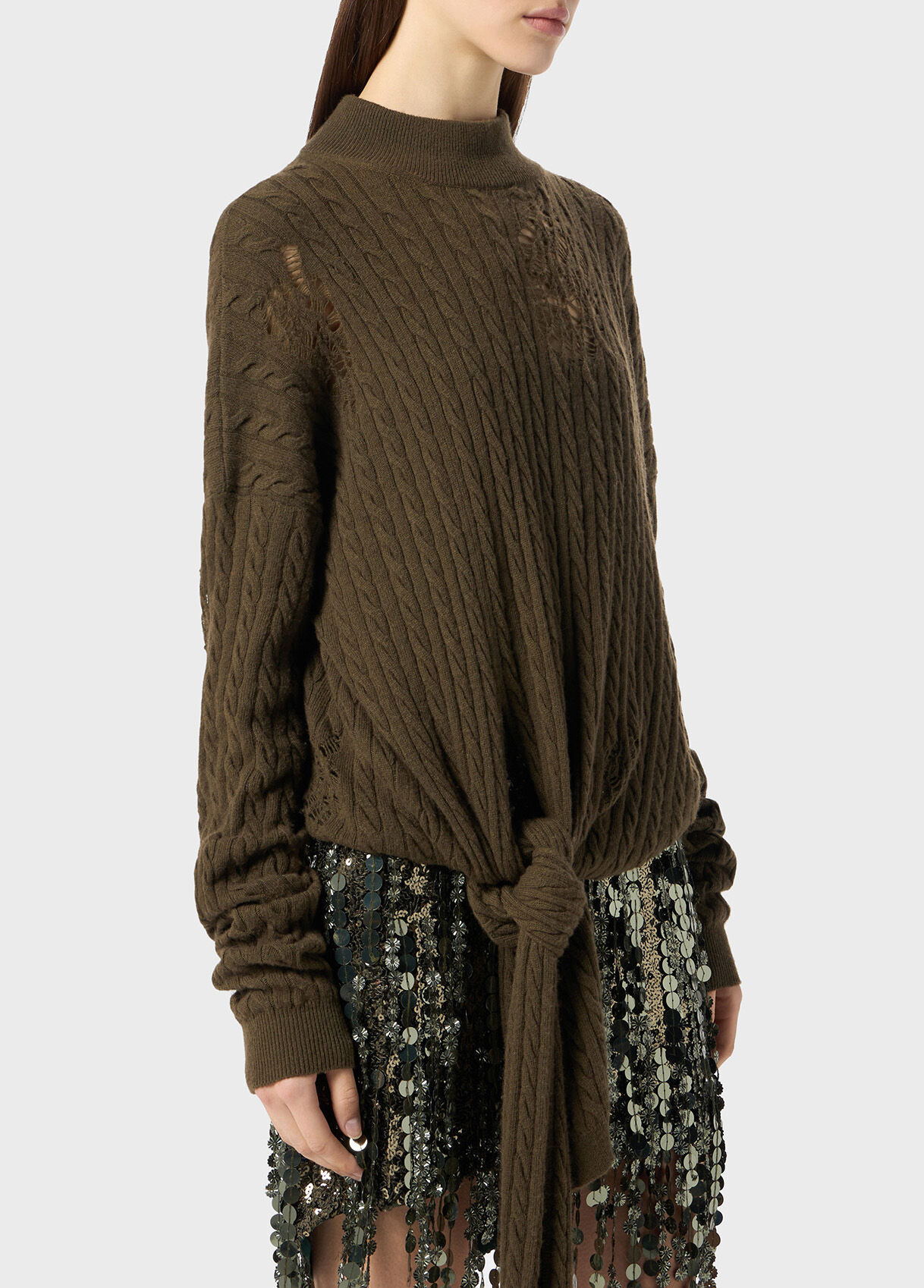 TWISTED KNIT SWEATER WITH FRONT KNOT - 4