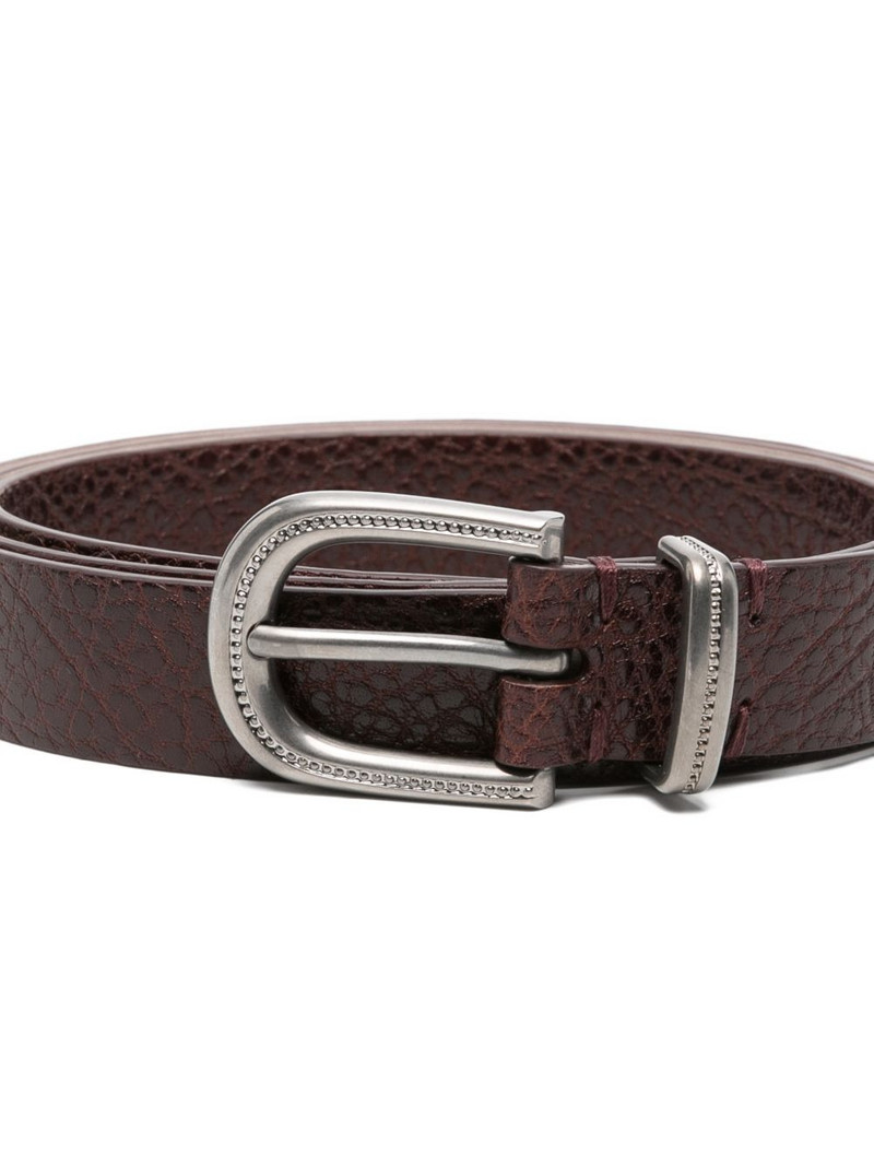 Brunello Cucinelli textured buckle belt outlook