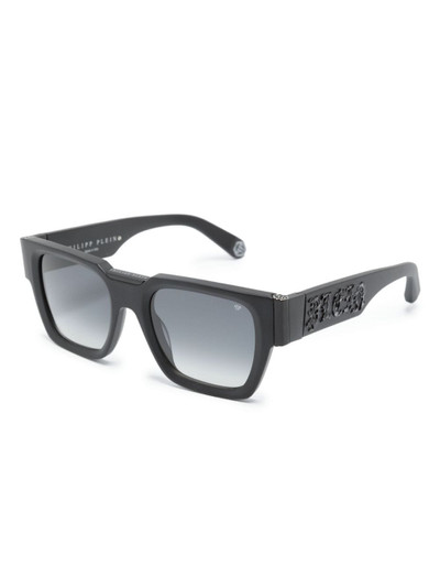 PHILIPP PLEIN logo-plaque square-frame sunglasses outlook