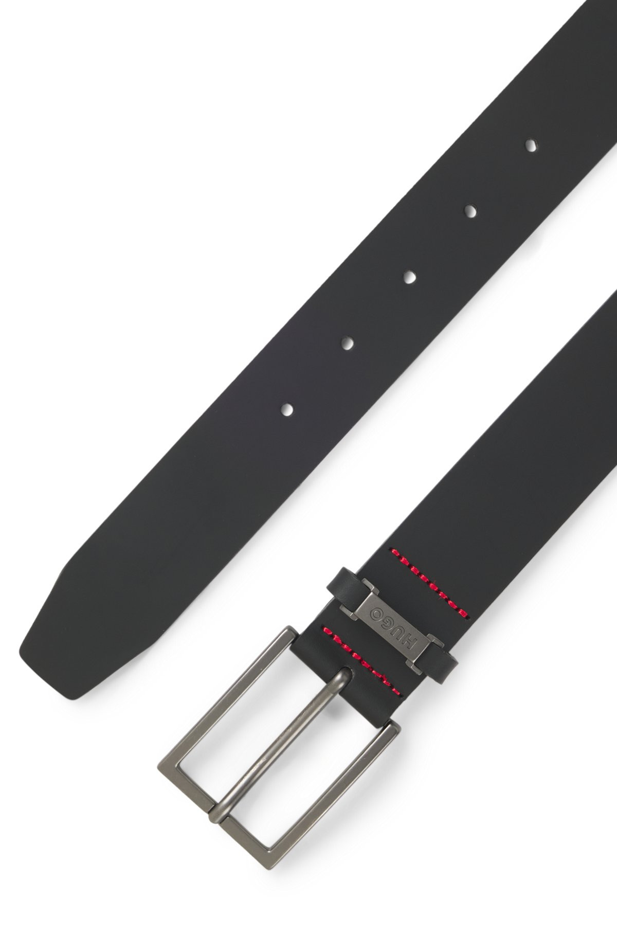 LEATHER BELT WITH LOGO-PLATE KEEPER - 3