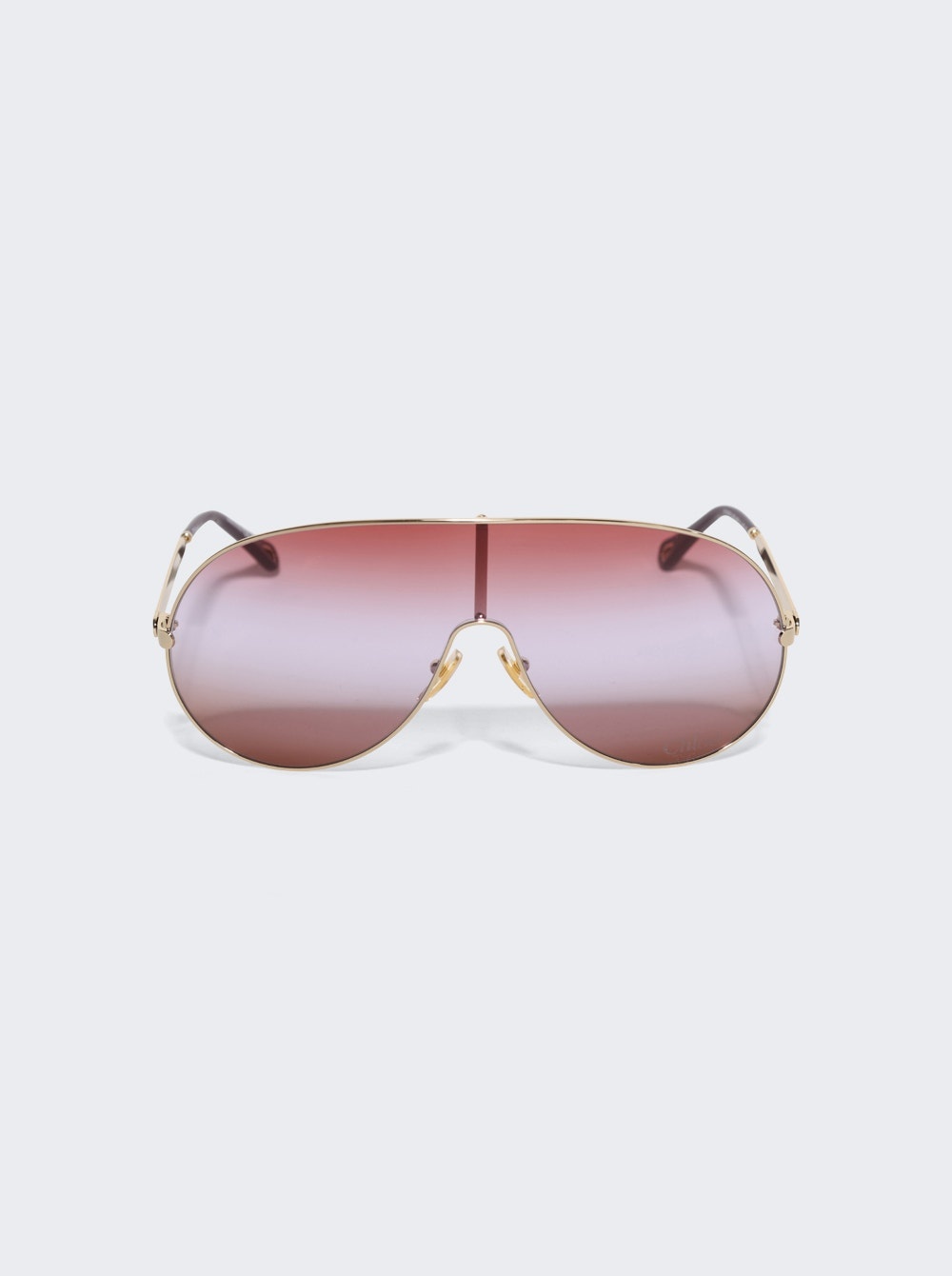 Aly Mask Sunglasses Shiny Gold And Gradient Pink - 1