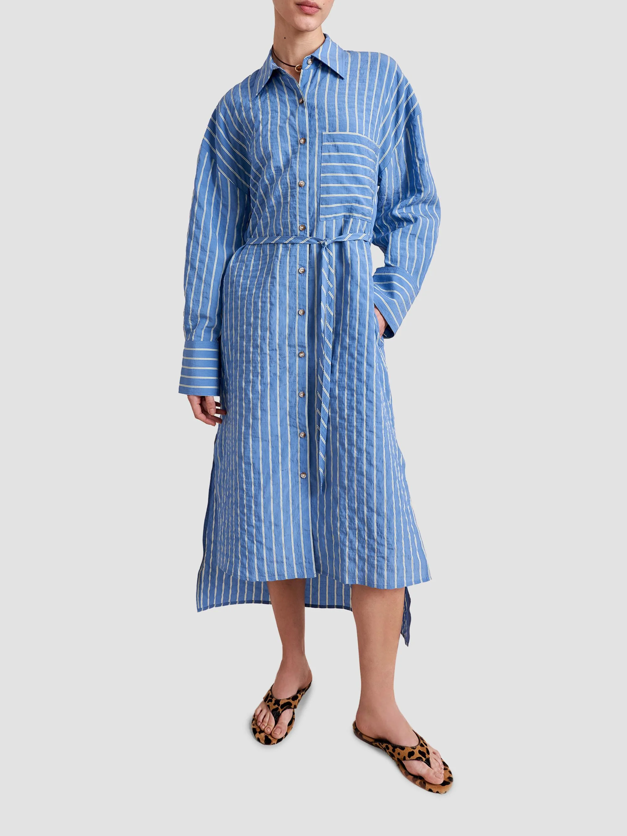 Women's Tangier Dress - Chambray Stripe - 1