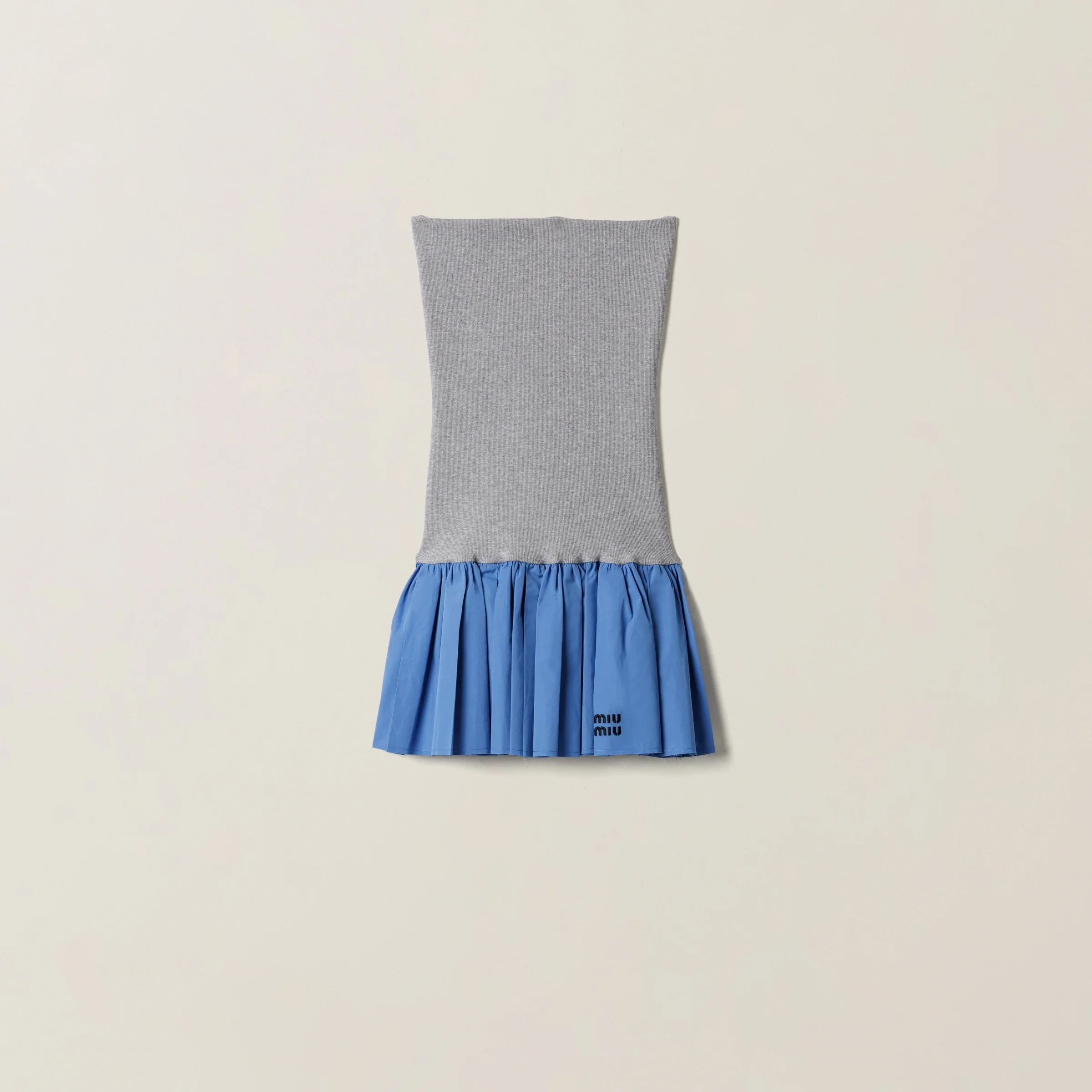 Poplin and jersey miniskirt - 1