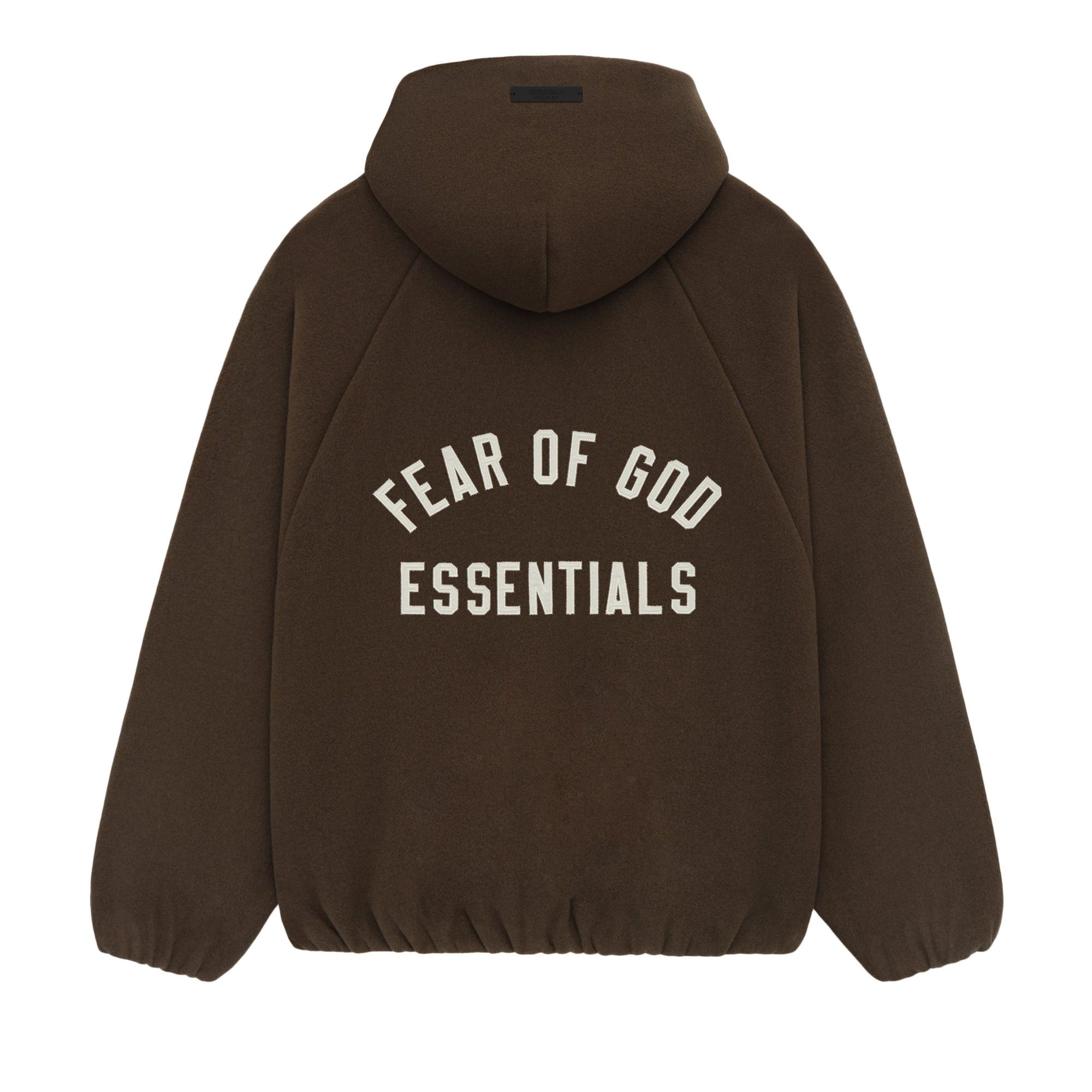 Fear of God Essentials Brushed Hooded Bomber Jacket 'Brown' - 2
