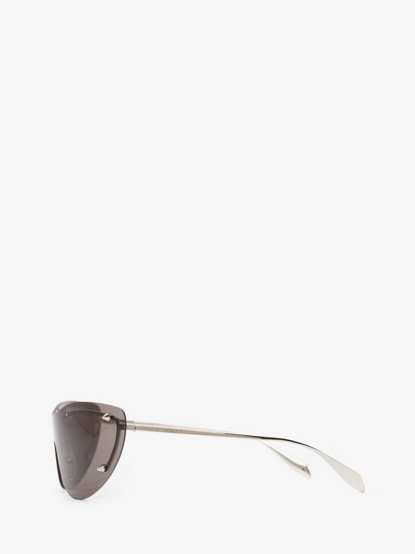 Women's Spike Studs Cat-eye Mask Sunglasses in Smoke/silver - 3