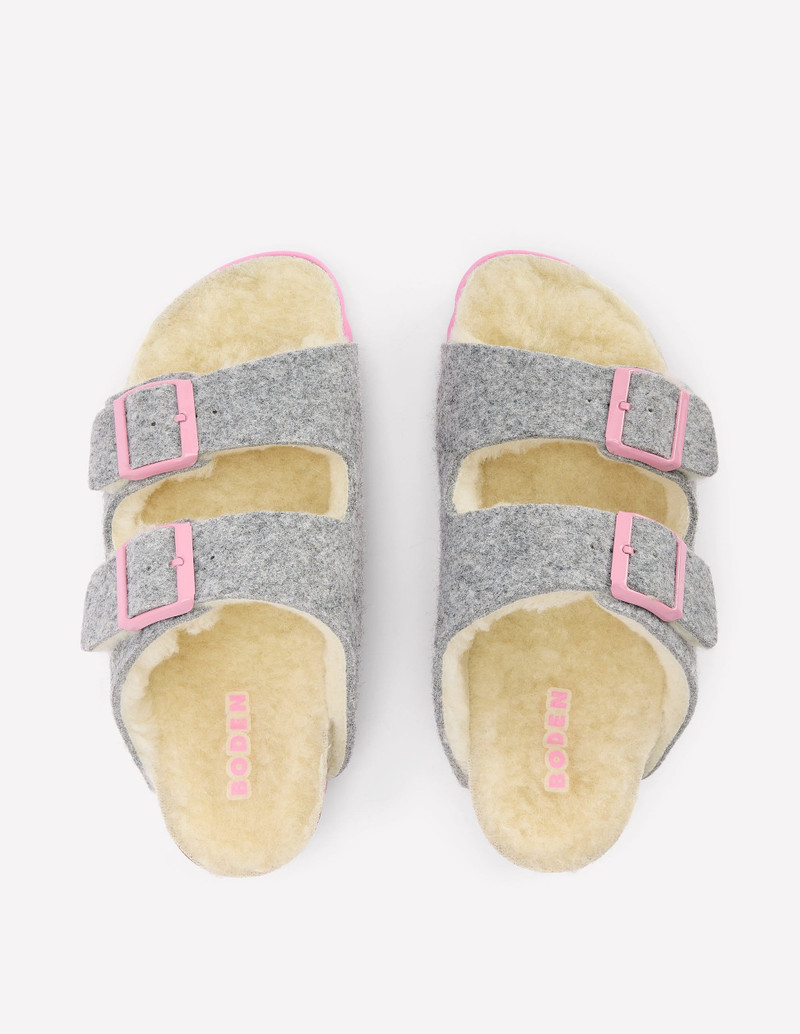 Double Strap Buckle Slipper-Grey 5