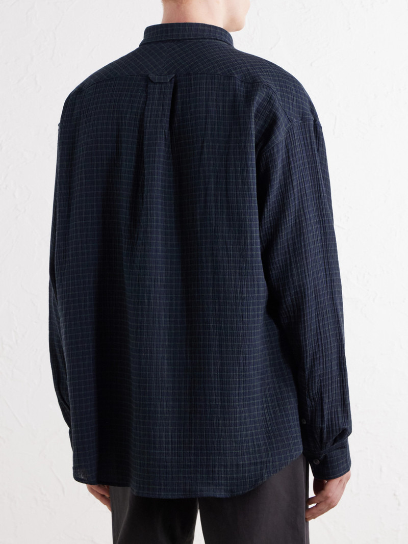 Banita Button-Down Collar Checked Organic Cotton-Seersucker Shirt 4