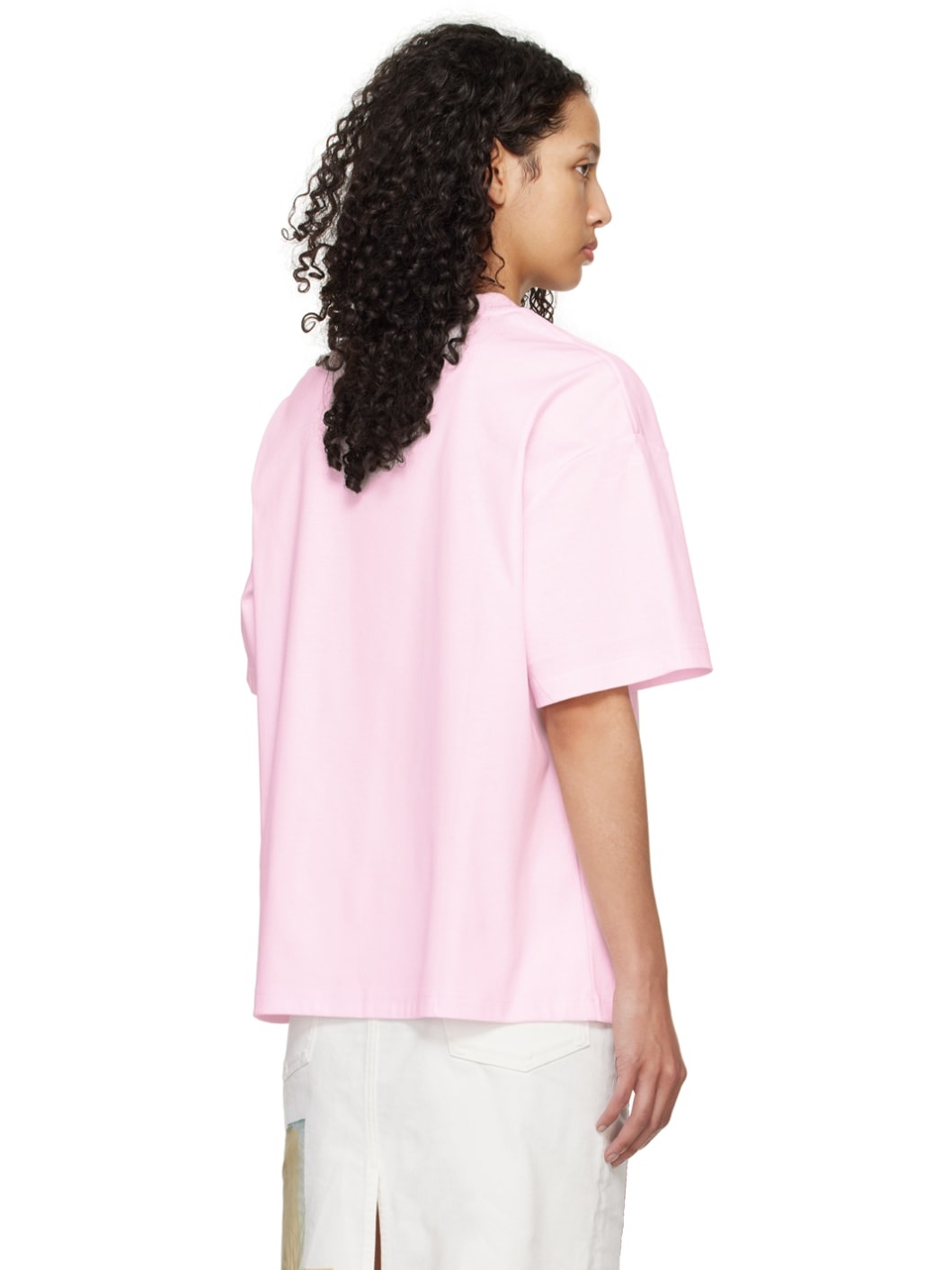 Pink Oversized Embroidered Curb T-Shirt - 3