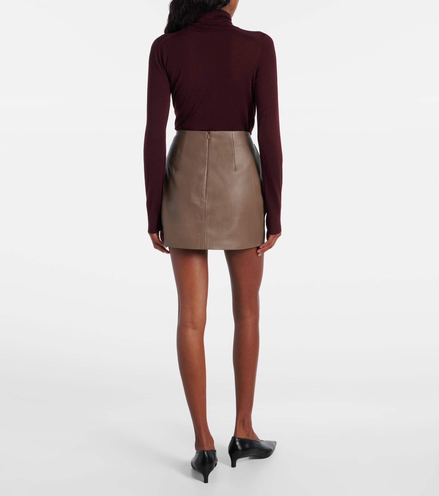 Liss pleated leather miniskirt - 3