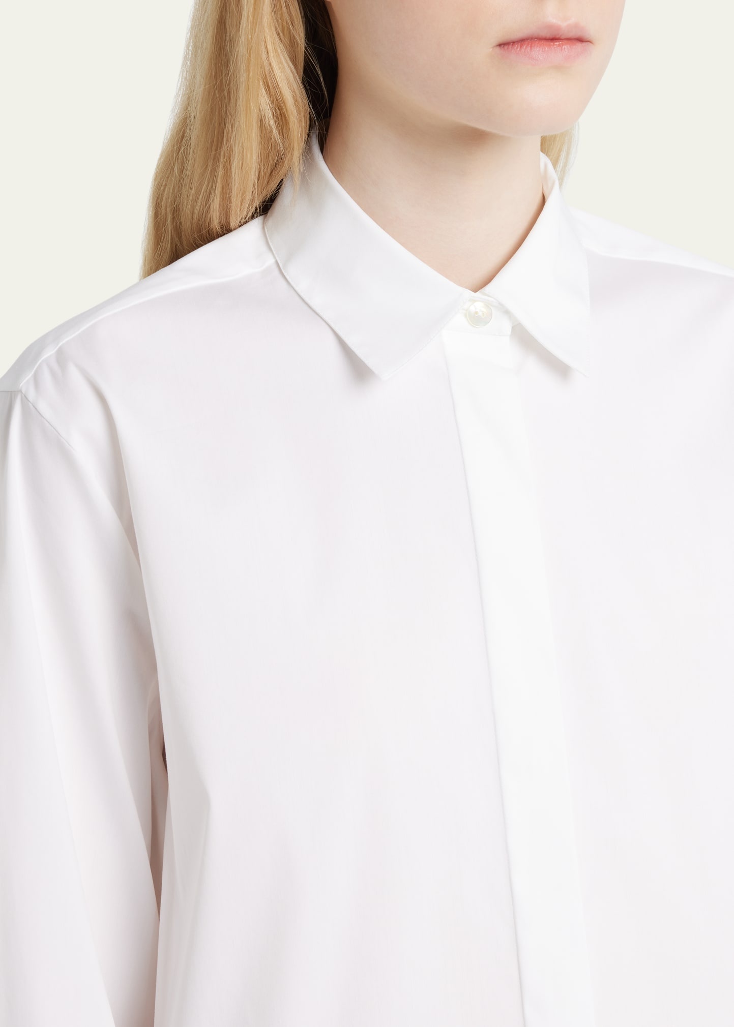 Classic Button-Front Boyfriend Shirt - 5