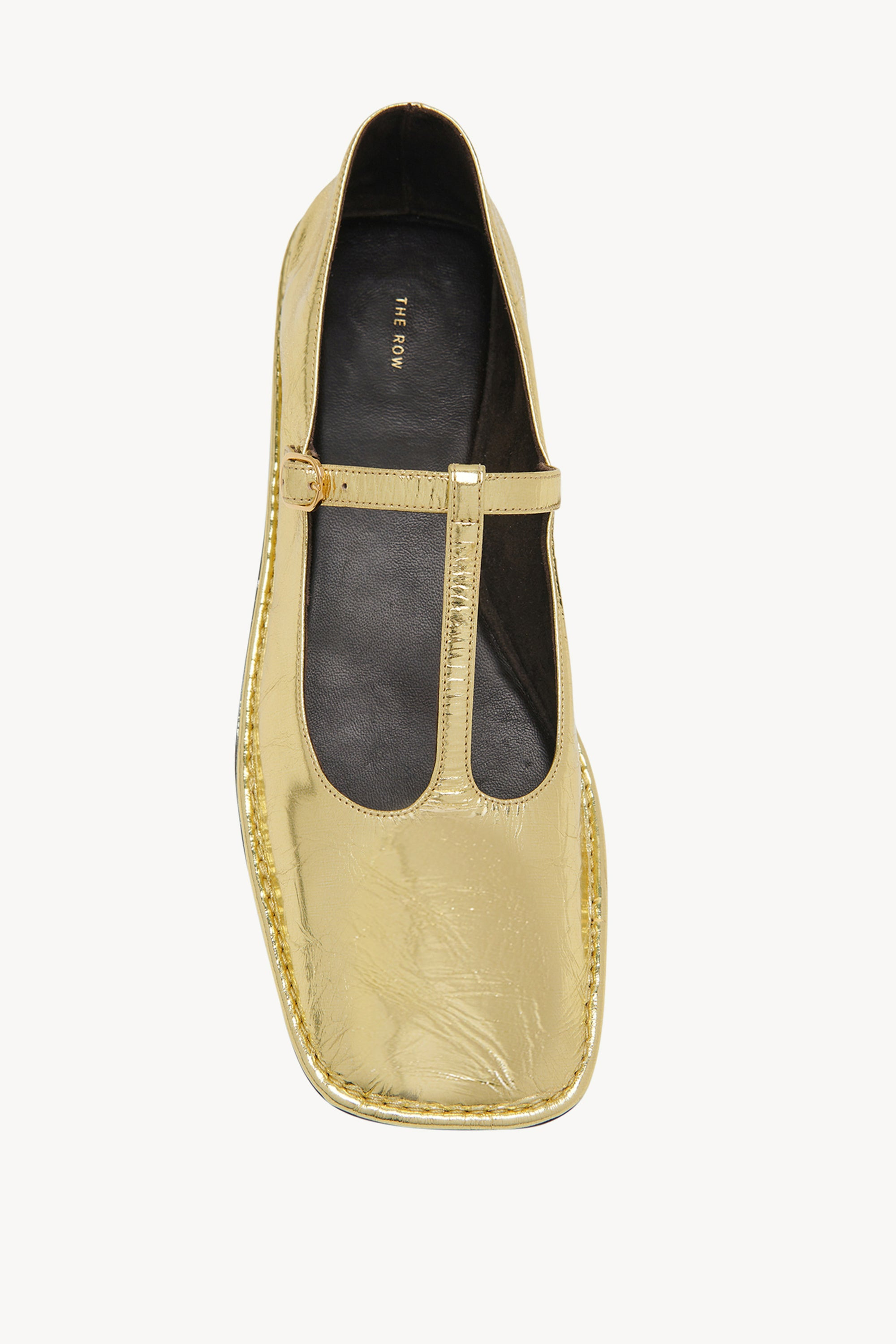 Square T-Strap Flat in Leather - 3