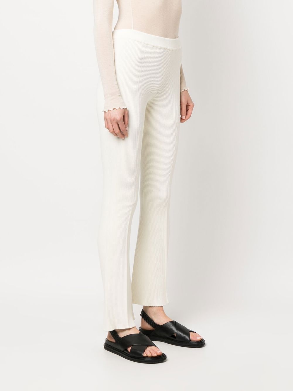 ribbed-knit high-waisted trousers - 3