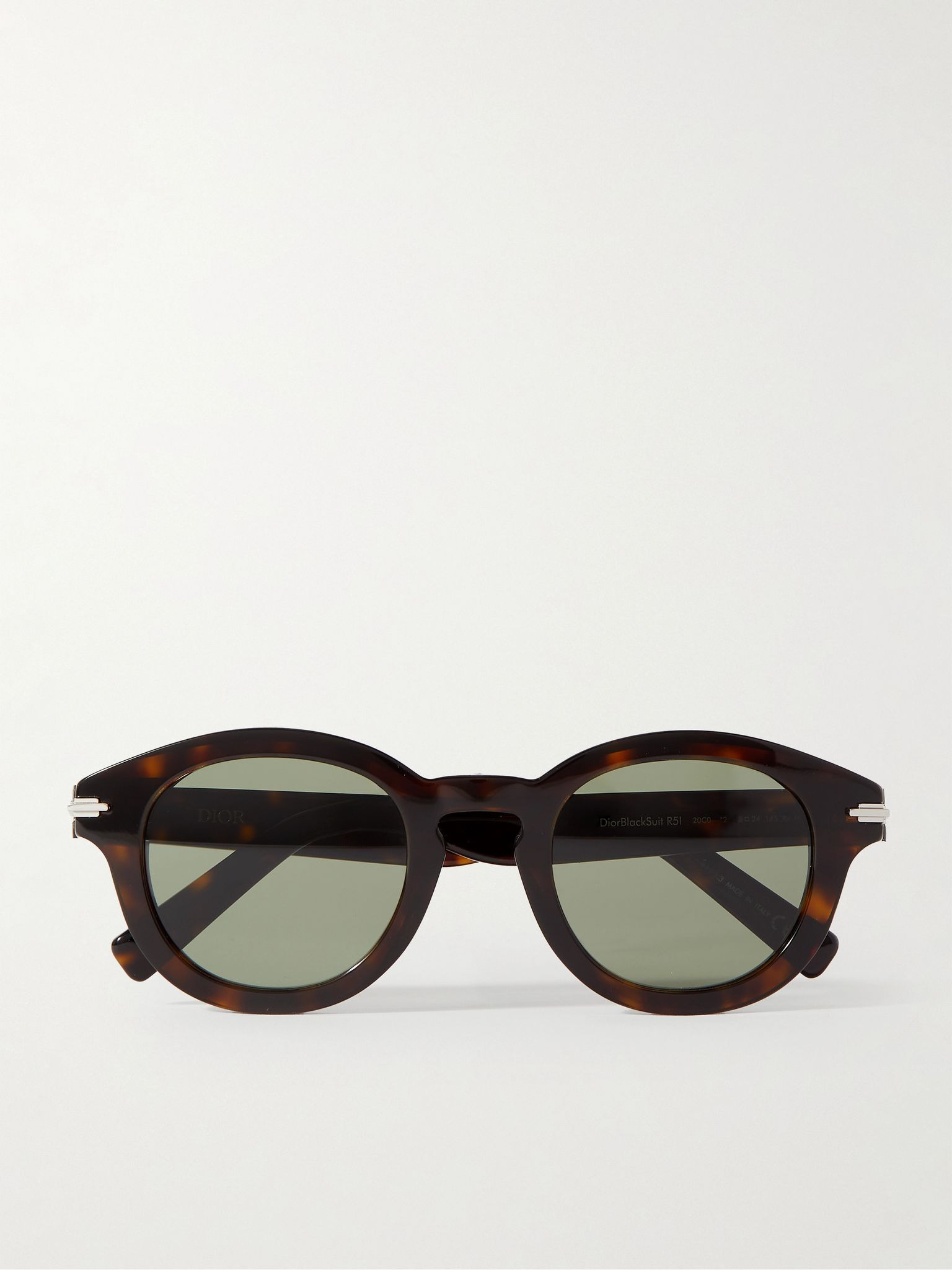 DiorBlackSuit R5I Round-Frame Acetate Sunglasses Tortoiseshell - 1