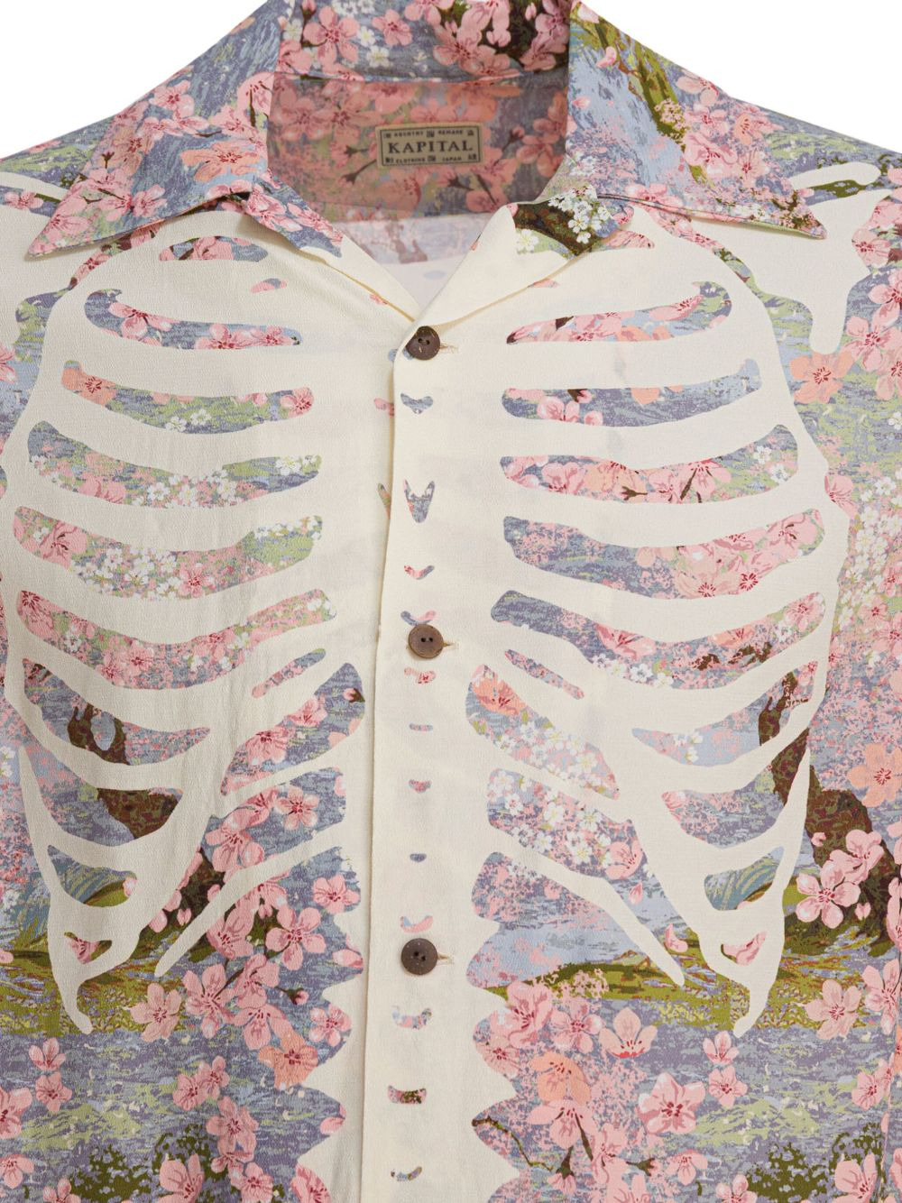 floral-print skeleton shirt - 3