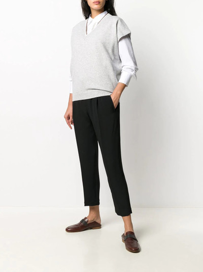 Brunello Cucinelli V-neck ribbed knit jumper outlook