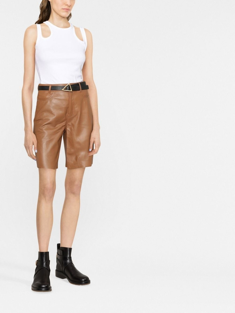 FRAME high-waisted leather shorts outlook