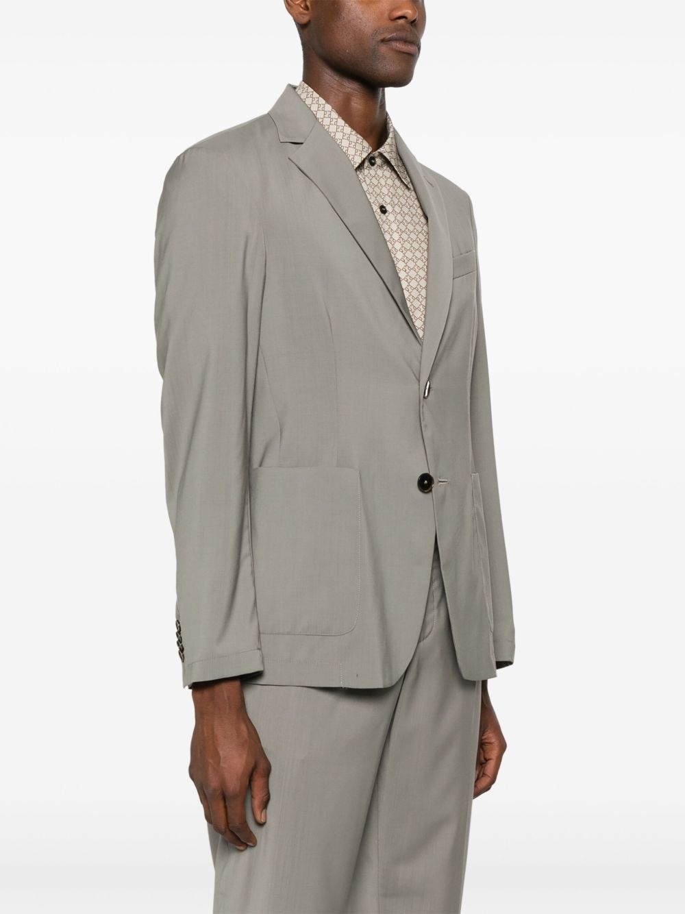 single-breasted wool blazer - 3