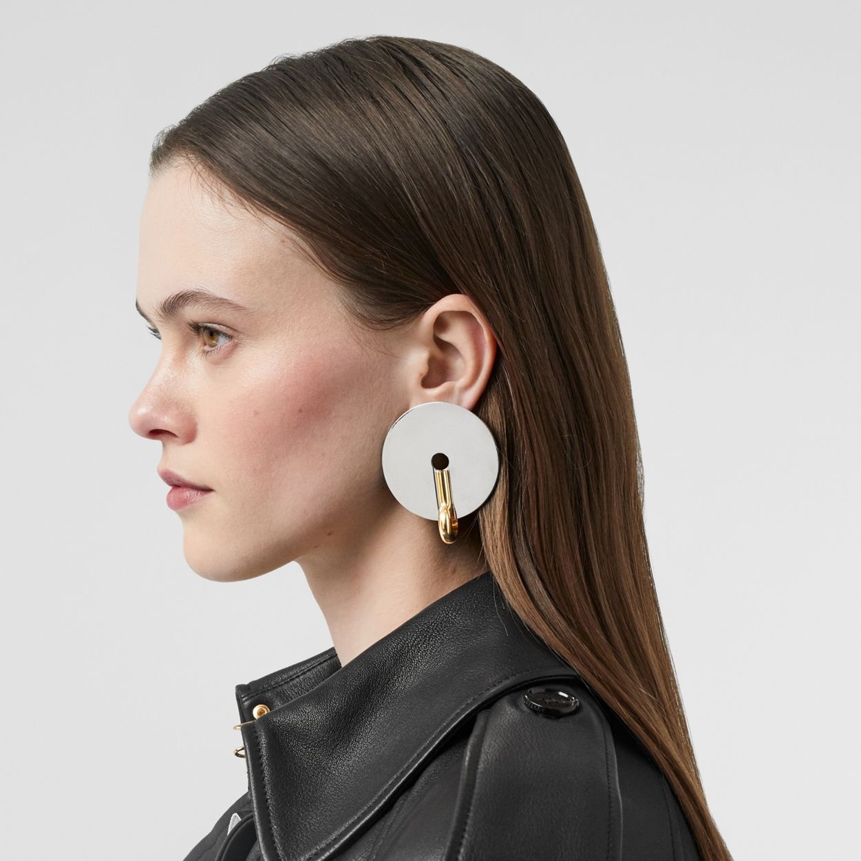 Palladium and Gold-plated Disc Earrings - 3