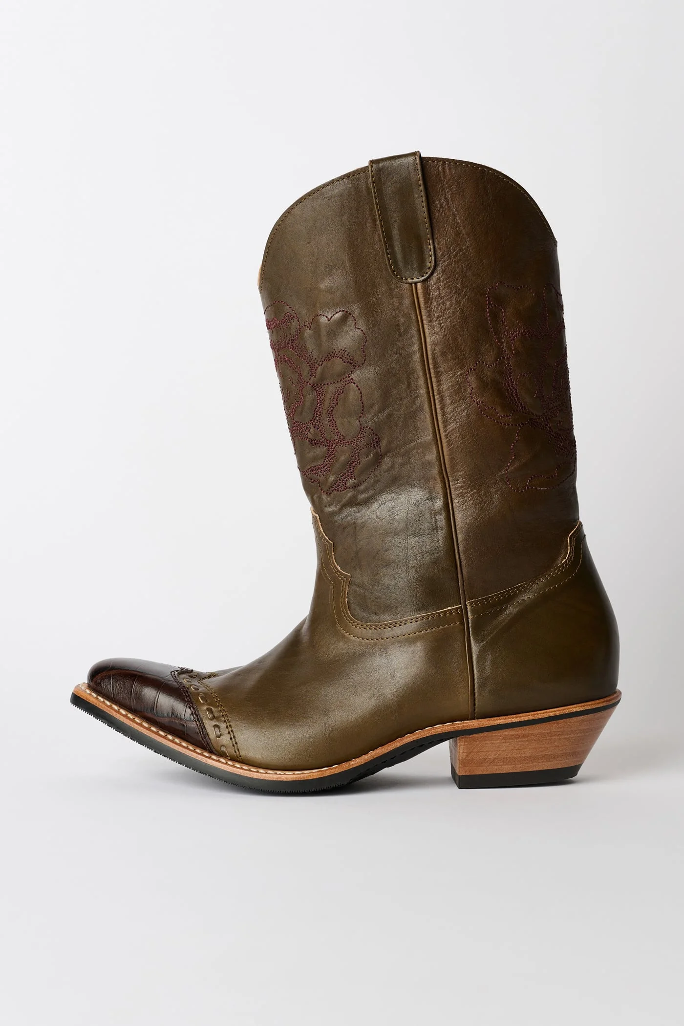 Floral Consultant Boot True Dye Olive Leather - 1