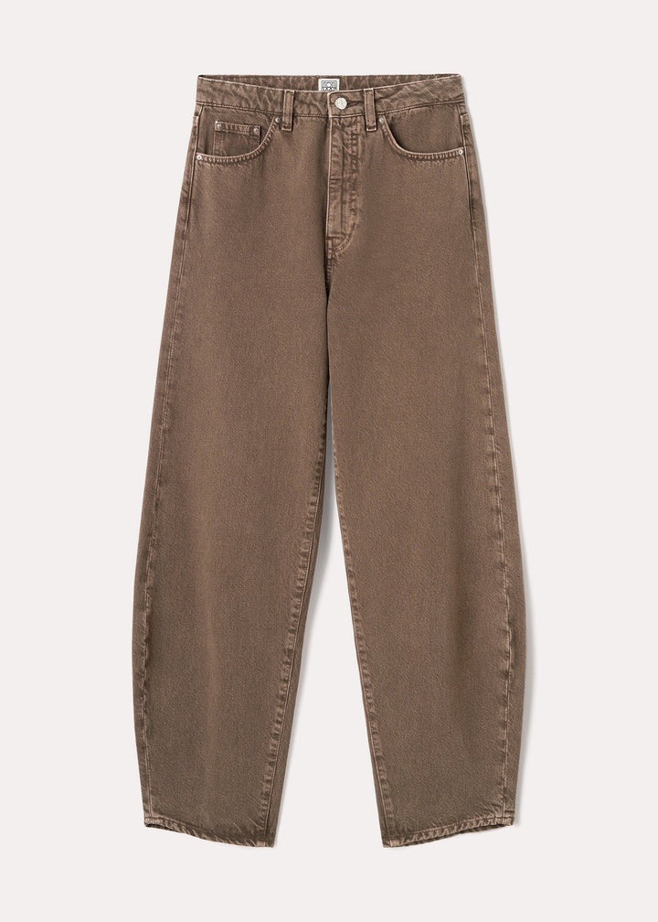 Totême Barrel leg denim washed chocolate