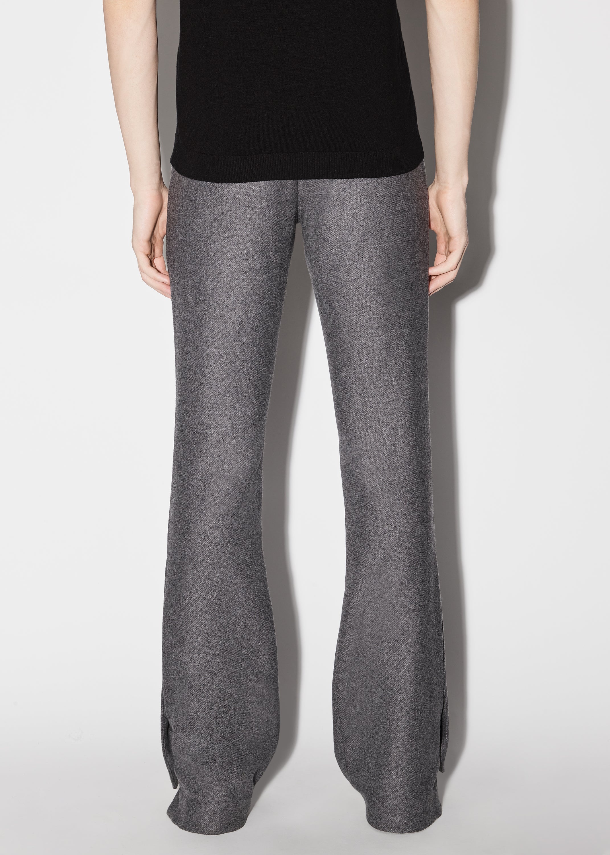 WOOL FLANNEL FLARE PANTS - 4