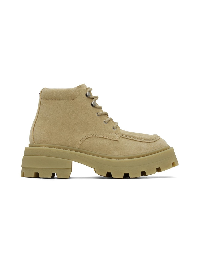 Tan Tribeca Lace-Up Boots - 1