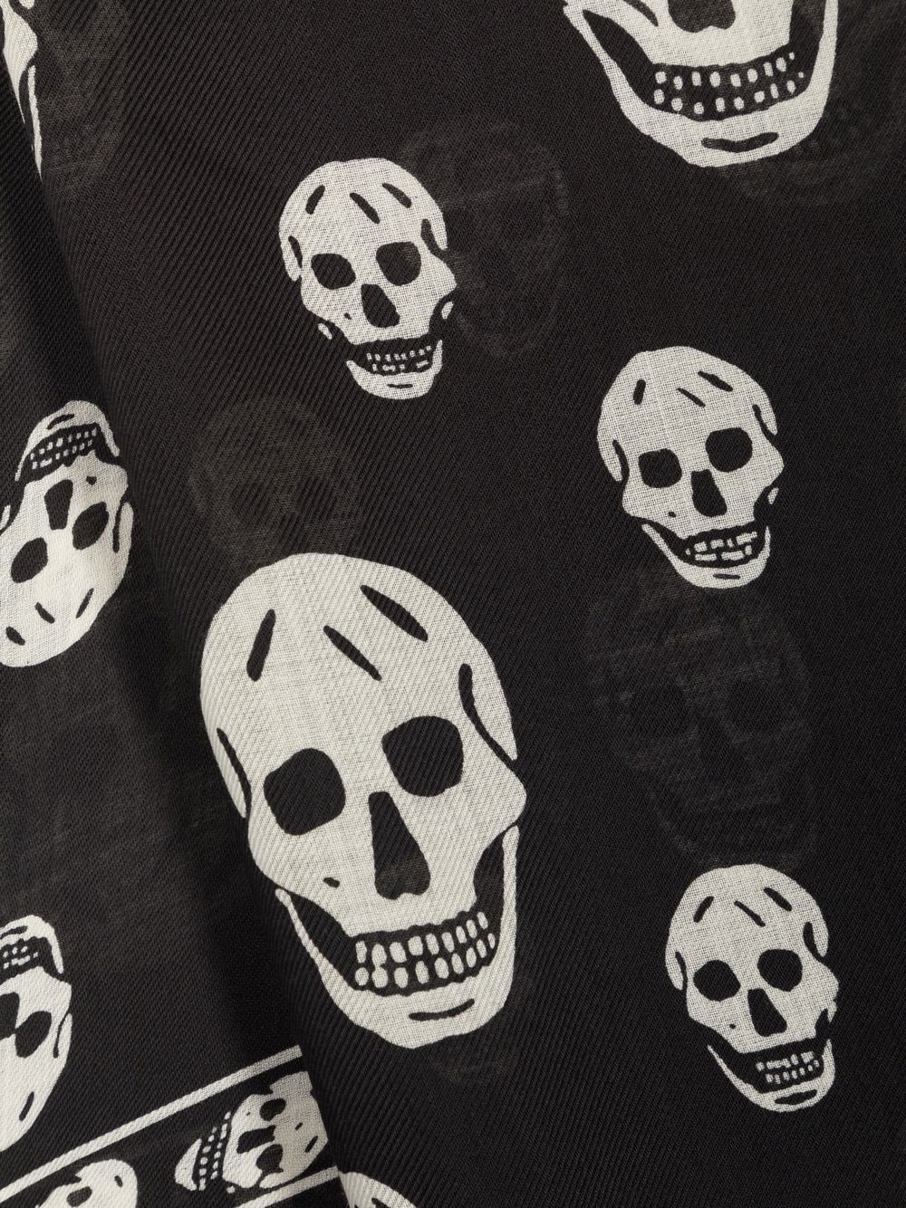 Skull-print wool scarf - 2