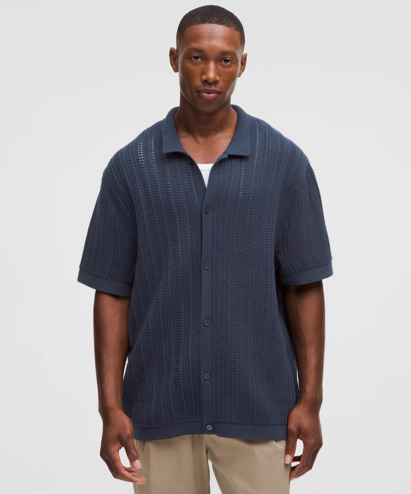 lululemon Cotton-Blend Open-Knit Button Up outlook